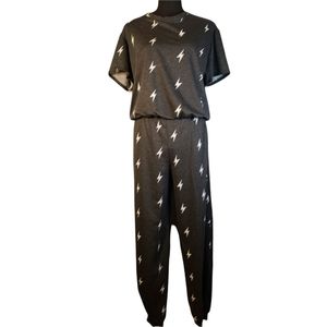 Venus Rules jumpsuit size L grey & white NWOT